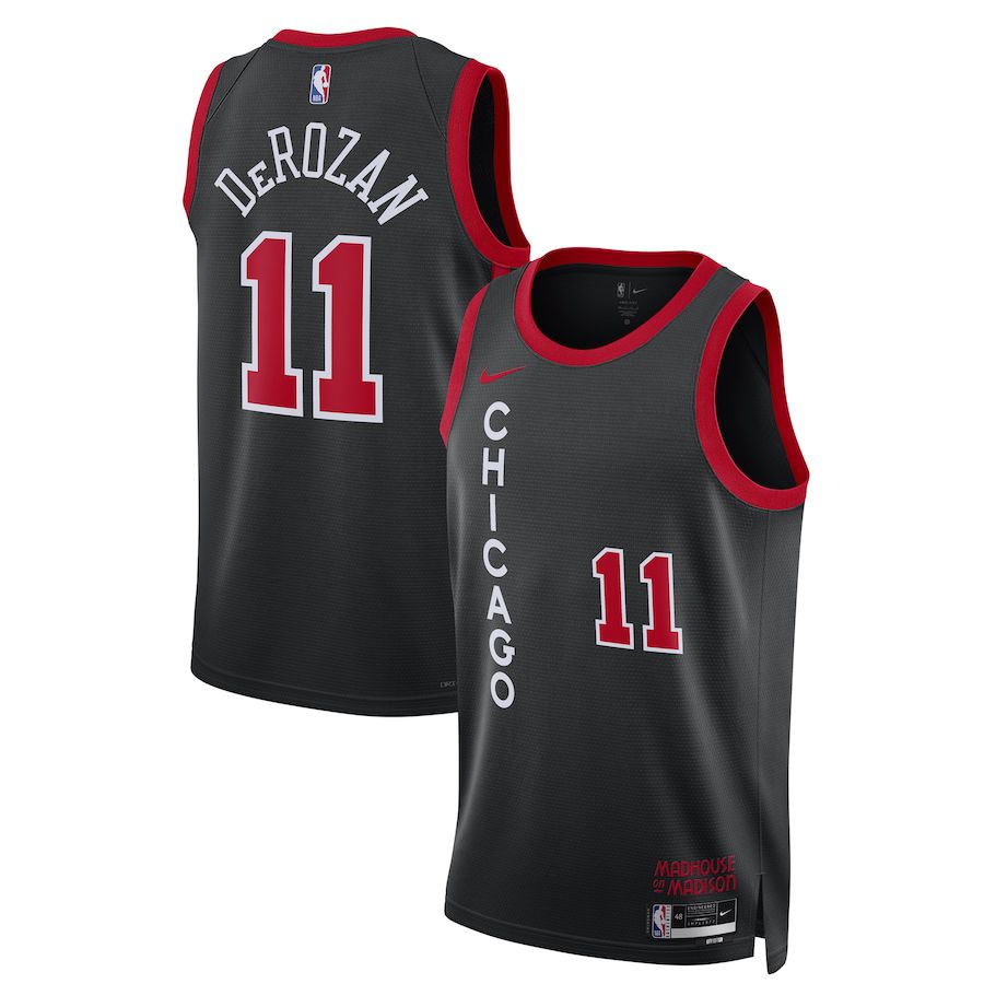 Men Chicago Bulls 11 DeMar DeRozan Nike Black City Edition 2023-24 Swingman NBA Jersey